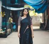 Black cotton saree